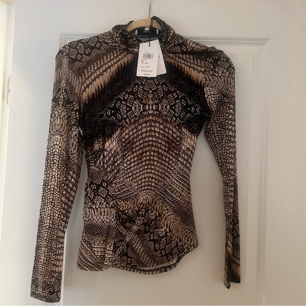 Snake Print Long Sleeve Top
